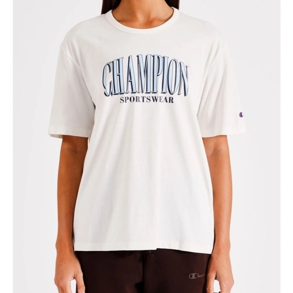 WOMEN'S T-SHIRT CHAMPION BASIC TEE LOGO GRAPHIC PRINT COTTON BRAND NEW WITH TAGS